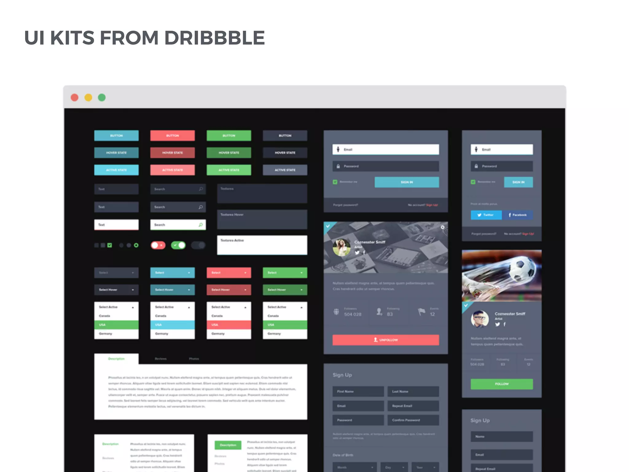 UI KITS FROM DRIBBBLE
 