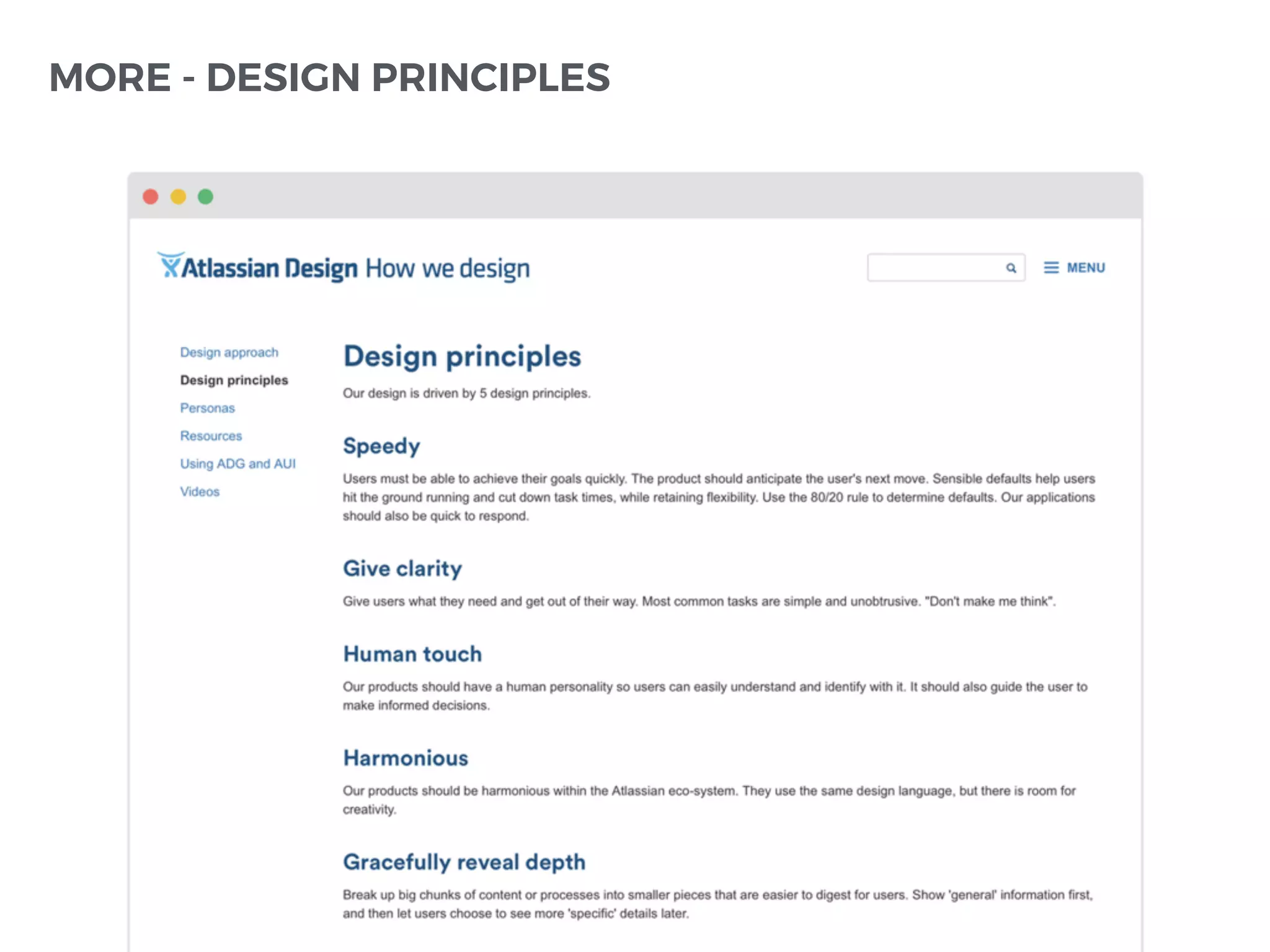 MORE - DESIGN PRINCIPLES
 