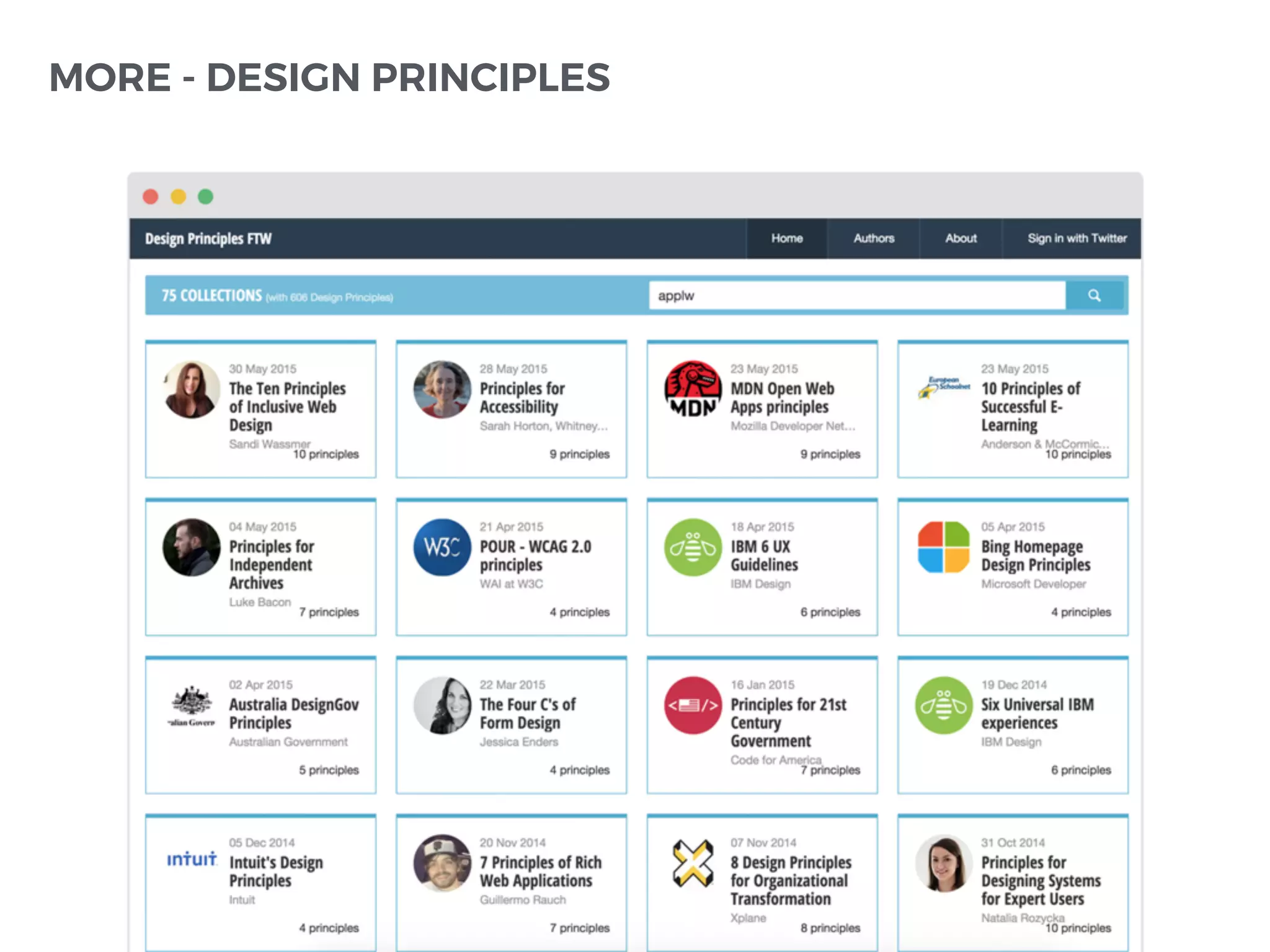 MORE - DESIGN PRINCIPLES
 