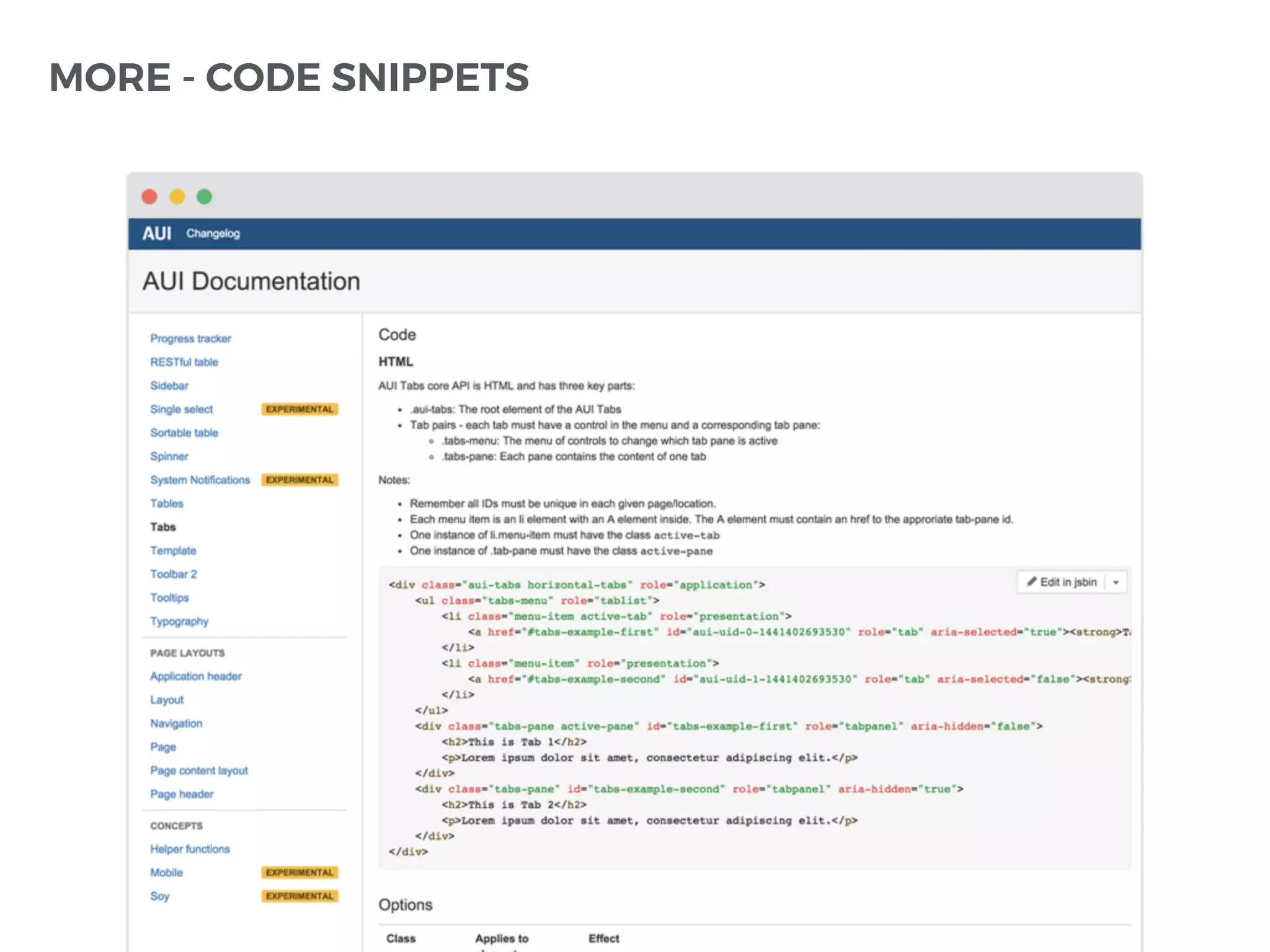 MORE - CODE SNIPPETS
 