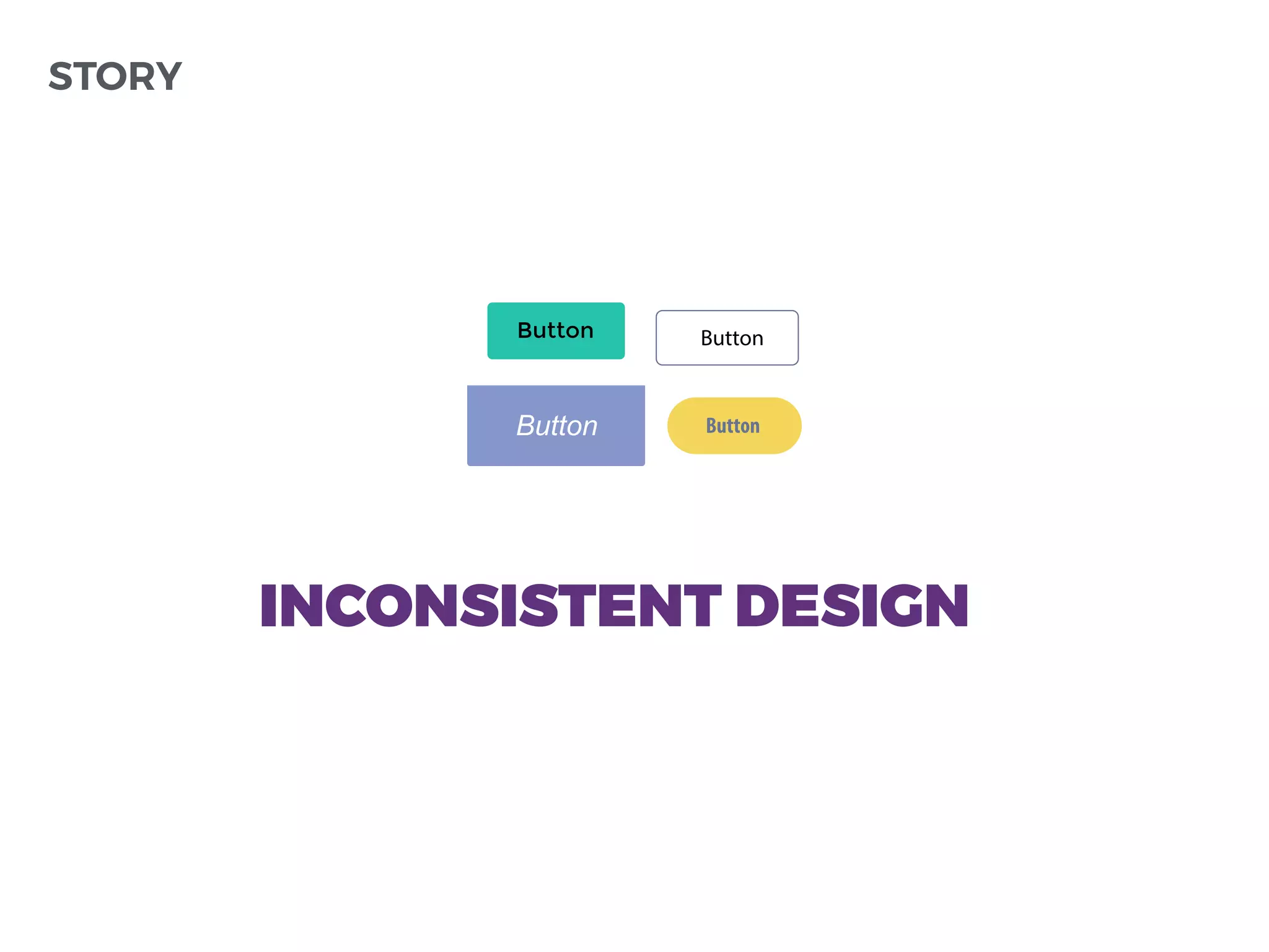 INCONSISTENT DESIGN
Button Button
Button Button
STORY
 