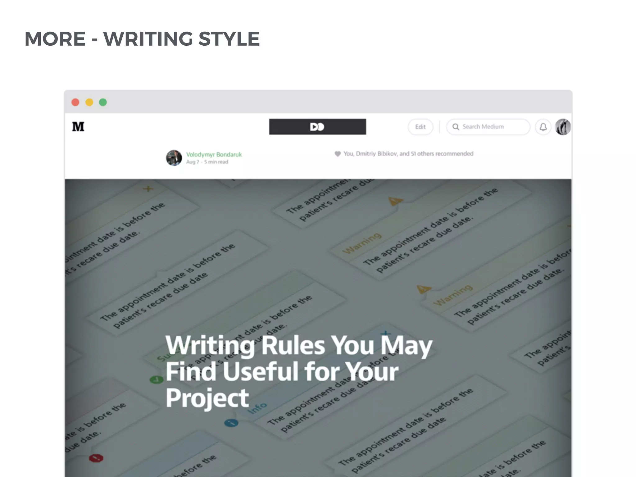 MORE - WRITING STYLE
 