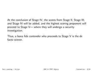 The Ministry conducted the evaluation of proposals in the 
following stages: 
Stage I consists of a review to determine wh...