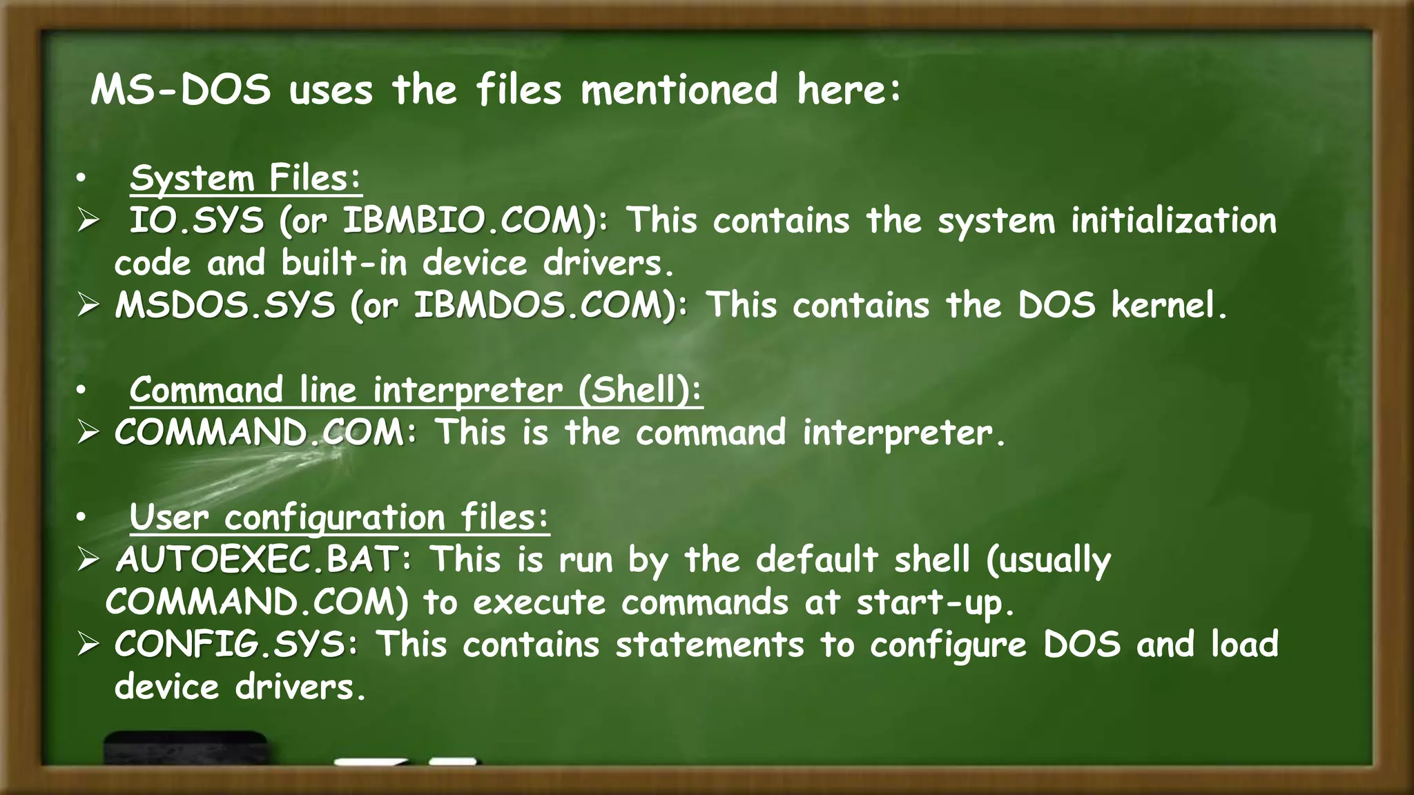 Ms DOS | PPTX | Operating Systems | Computer Software and Applications