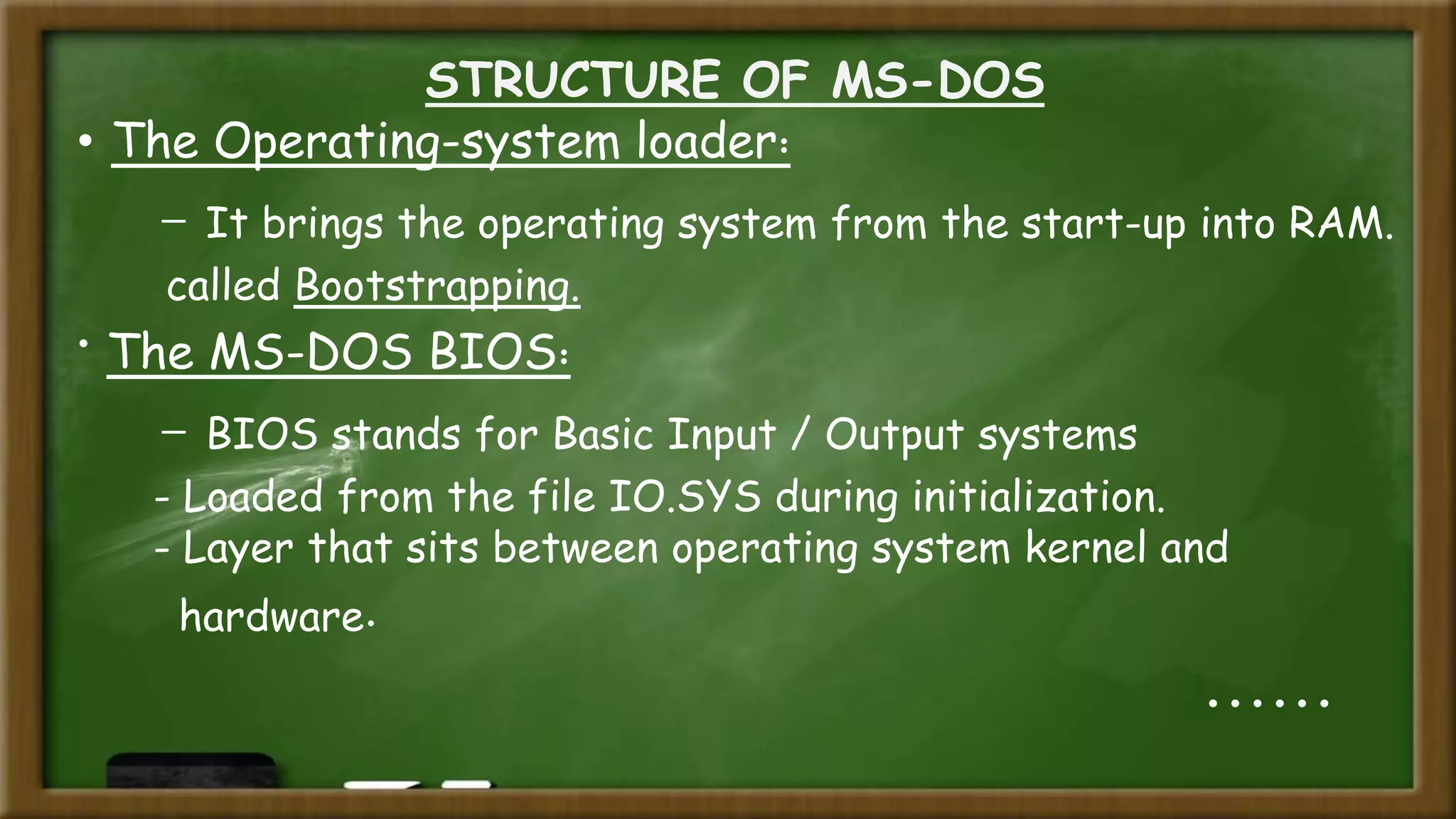 Ms DOS | PPTX | Operating Systems | Computer Software and Applications