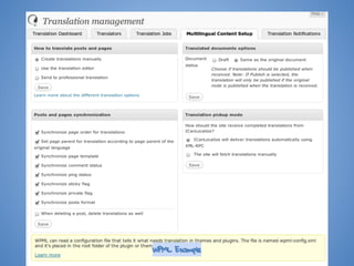 Add WPML Professional translation screenshots.
WPML Example
 