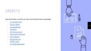 CREDITS
Special thanks to all those that contributed their knowledge:
▹ @JobAdviceSA
▹ @Van_Raath
▹ @kakesBaloyi
▹ @auqmy
▹ @YConnect_biz
▹ @SurenOutSurance
▹ @TimJBarry
▹ @SciStaff_SA
▹ @TBS_Corp
▹ @TheDylanGraham
18
 