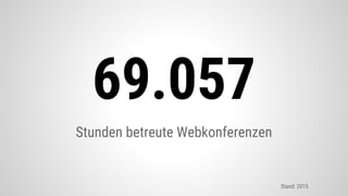 Stunden betreute Webkonferenzen
69.057
Stand: 2015
 