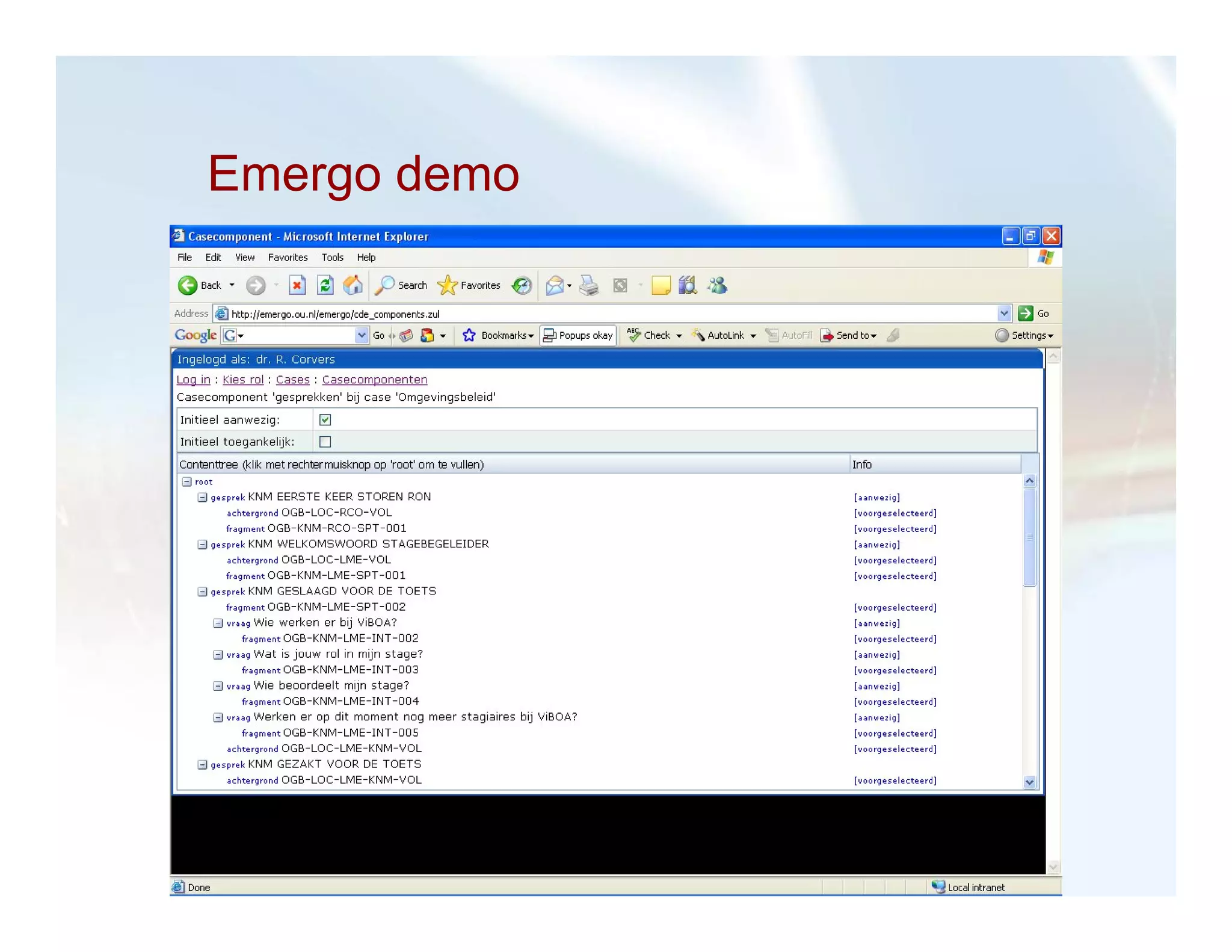 Emergo demo
 