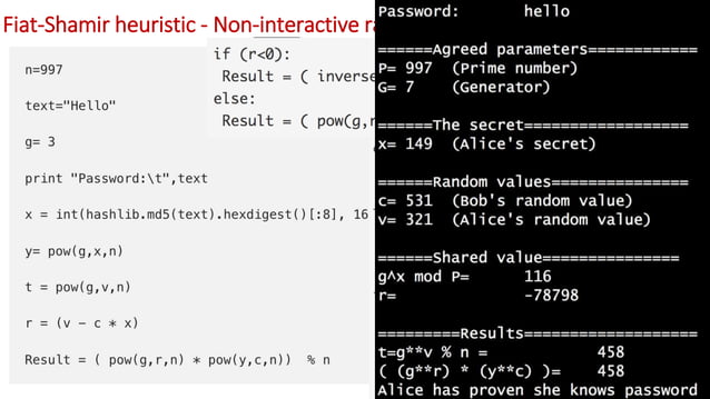 Zero Knowledge Proof: Fiat-Shamir | PPT
