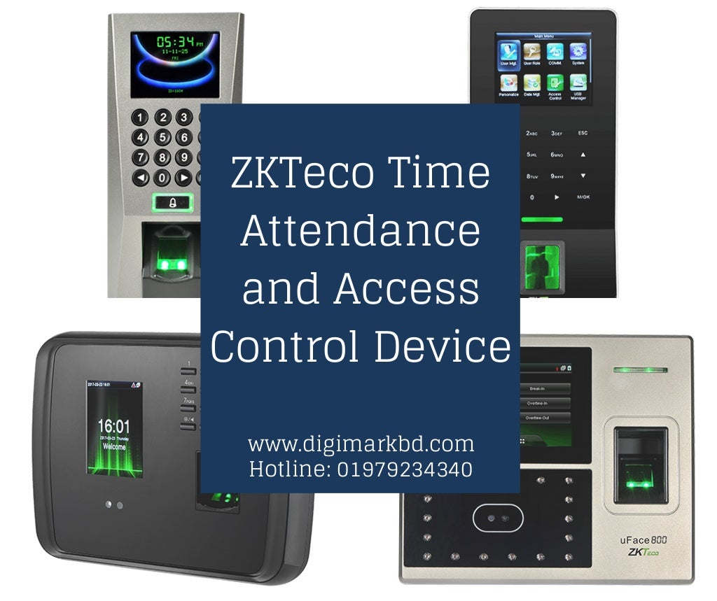 Zkteco time attendance and access control devices.