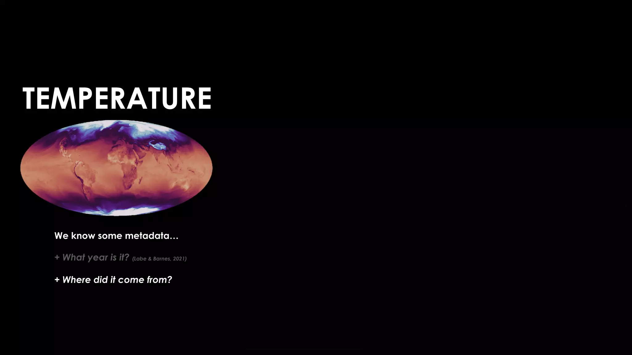 ----ANN----
2 Hidden Layers
10 Nodes each
Ridge Regularization
Early Stopping
TEMPERATURE
We know some metadata…
+ What year is it? (Labe & Barnes, 2021)
+ Where did it come from?
 