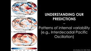 [Po-Chedley et al. 2022, PNAS]
UNDERSTANDING OUR
PREDICTIONS
–
Patterns of internal variability
(e.g., Interdecadal Pacific
Oscillation)
 