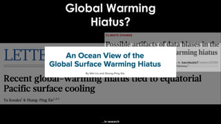 Global Warming
Hiatus?
…in research
 