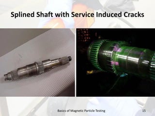 Splined Shaft with Service Induced Cracks
15Basics of Magnetic Particle Testing
 