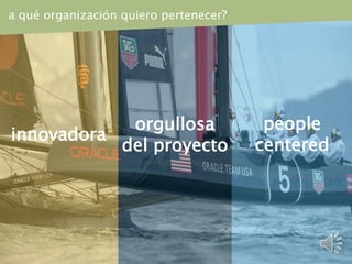 innovadora
people
centered
orgullosa
del proyecto
a qué organización quiero pertenecer?
 