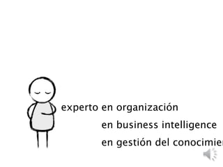 experto en organización
experto en business intelligence
experto en gestión del conocimien
 