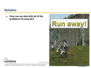 Operated by Los Alamos National Security, LLC for the U.S. Department of Energy’s NNSA
U N C L A S S I F I E D
Solution
 How can we deal with all of the
problems of exascale?
Slide 5
 