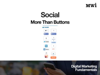 Digital Marketing
Fundamentals
Social
More Than Buttons
 