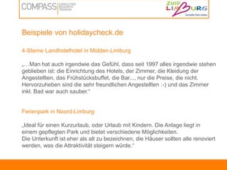 Laut des World Travel Monitors (IPK International) sind Kurztrips in Europa letztes Jahr um 12 Prozent gestiegen.Trends im Tourismus in DeutschlandPrognose 1: Aktivsein & “Neo-Nature”“Sport, Bewegung und Naturerleben” formeneineidealeSynthesefür den Tourismus in den nächstenJahren.Touristische SpaßgesellschaftArchaische Natur und Bewegung