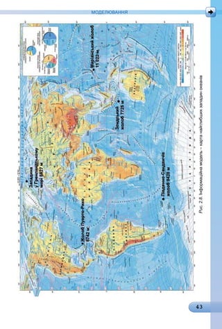 43
МоДЕлЮвання
Рис.2.8.Інформаційнамодель–картанайглибшихзападинокеанів
 