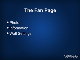 The Fan Page Photo Information Wall Settings 