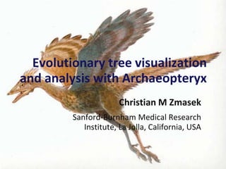 Evolutionary tree visualization and analysis with Archaeopteryx Christian M Zmasek Sanford-Burnham Medical Research Institute, La Jolla, California, USA 