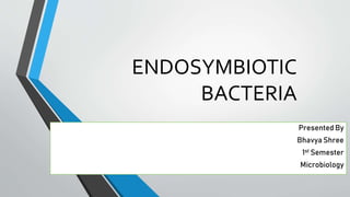 ENDOSYMBIOTIC
BACTERIA
Presented By
Bhavya Shree
1st Semester
Microbiology
 