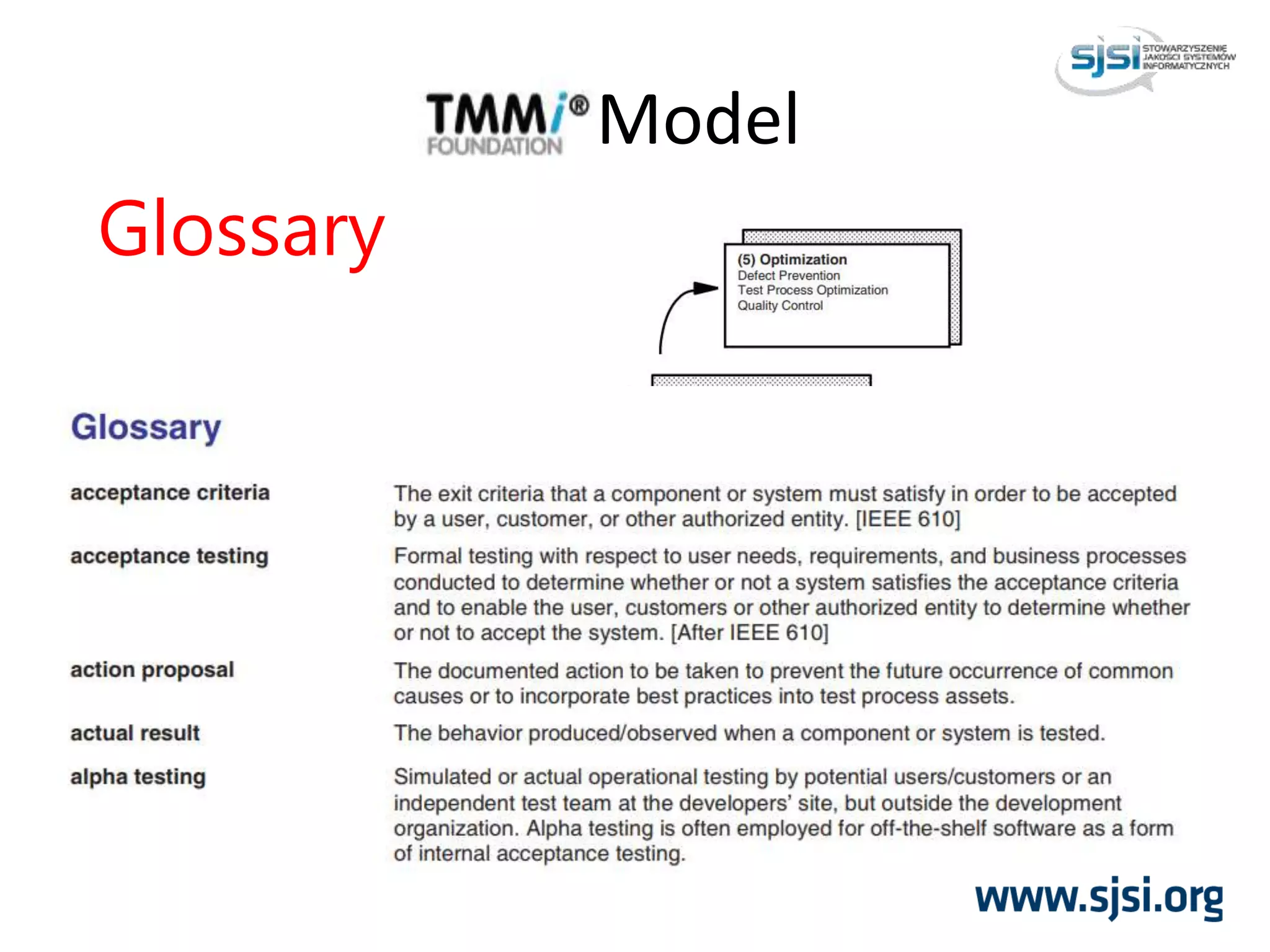 Model
Glossary