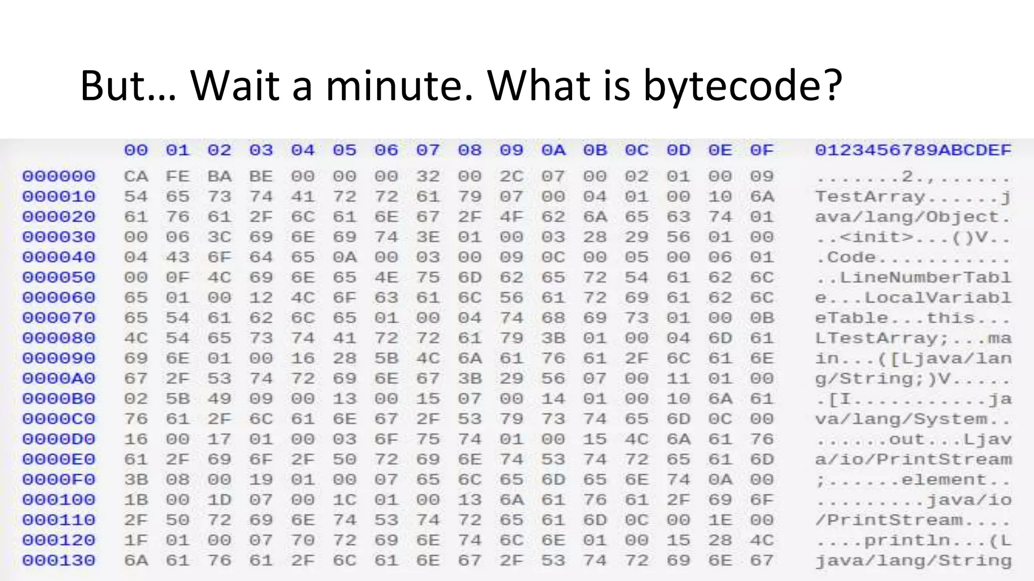 But… Wait a minute. What is bytecode?
 
