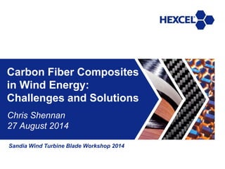 Carbon Fiber Composites in Wind Energy: Challenges and Solutions 
Chris Shennan 
27 August 2014 
Sandia Wind Turbine Blade Workshop 2014  