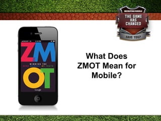 What Does
ZMOT Mean for
Mobile?
 
