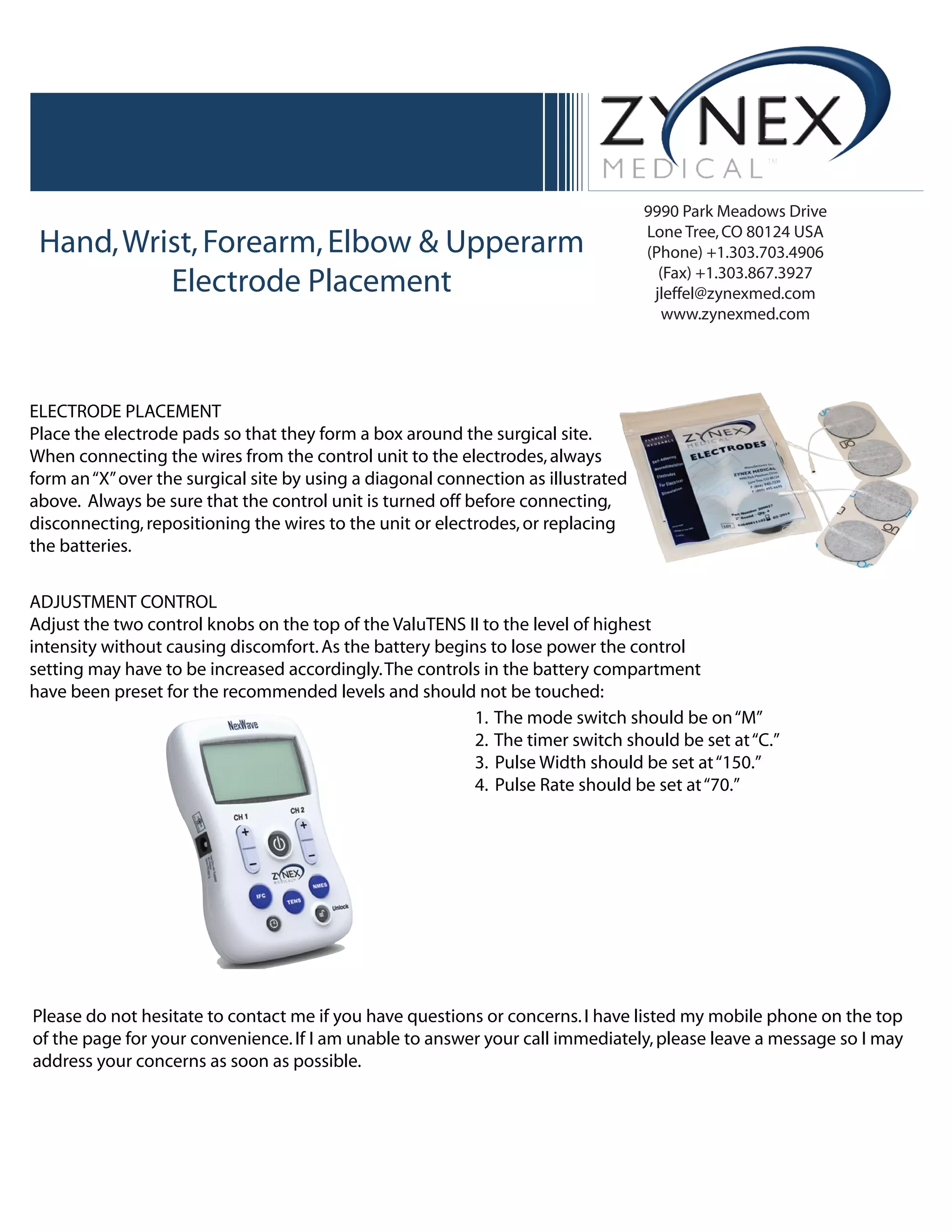 Lectroids Hand ZMPCZM016000.12.14 Hand,Wrist,Elbow & upperarm electrode placement | PDF