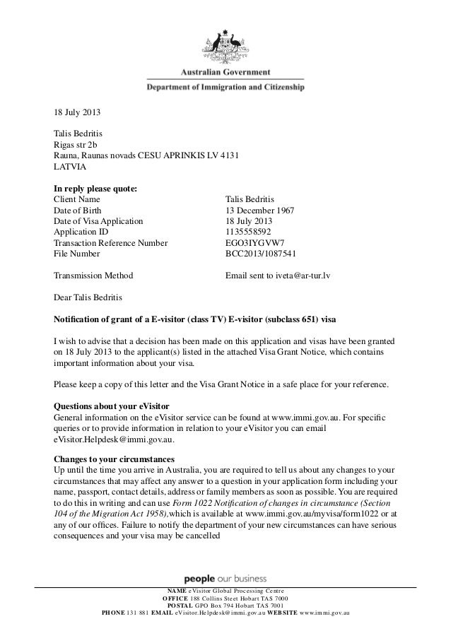 Immigrant notification