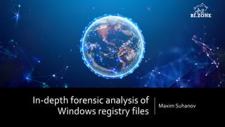 In-depth forensic analysis of
Windows registry files
Maxim Suhanov
 