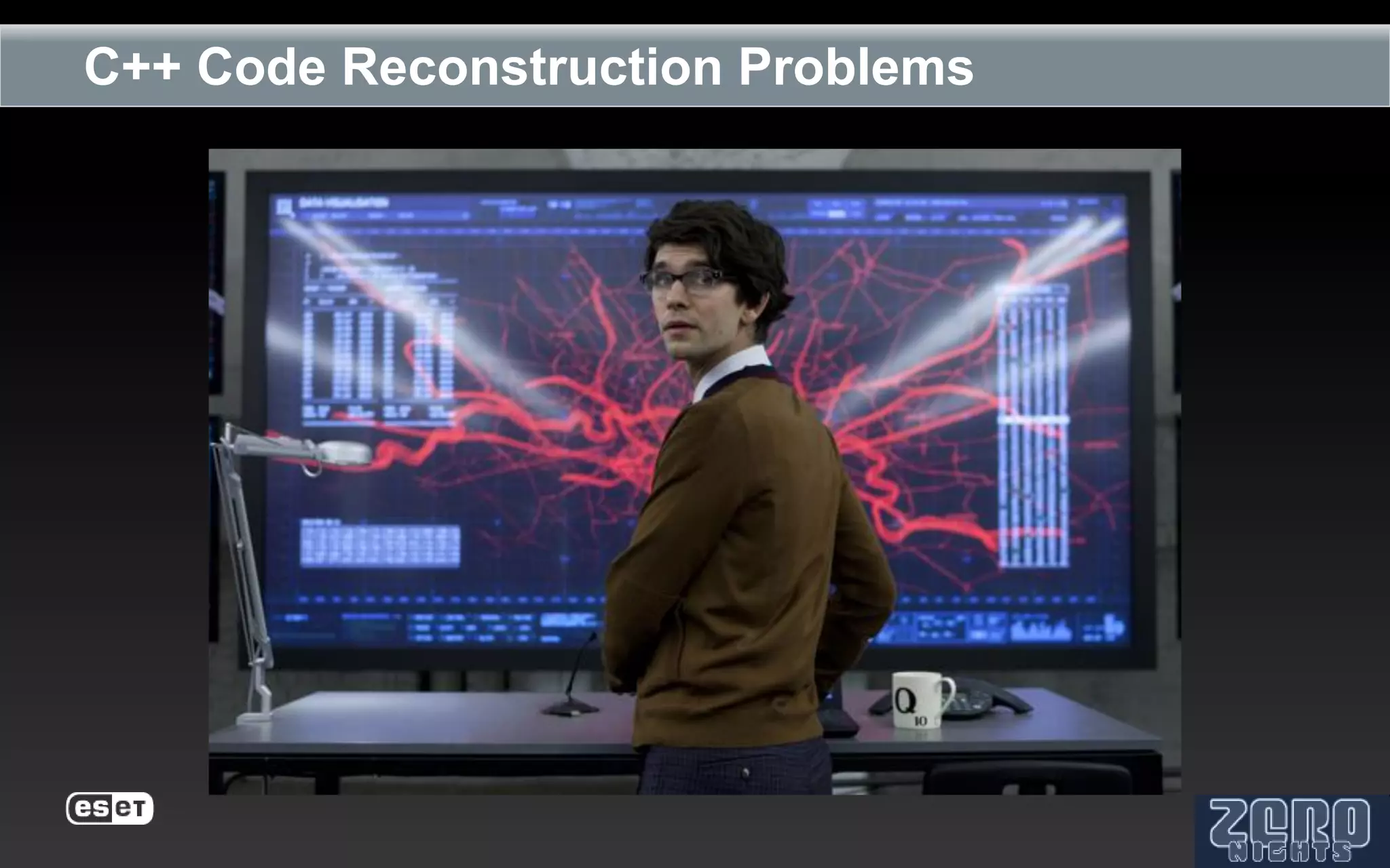 C++ Code Reconstruction Problems
 