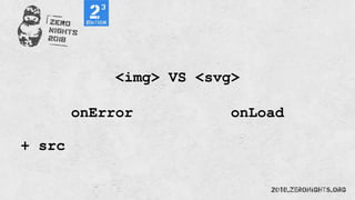 <img> VS <svg>
onError onLoad
+ src
 
