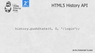 HTML5 History API
history.pushState(0, 0, '/login');
 