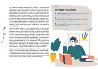 | 17
SAVETI IZ PRVE RUKE:
1. Planirajte unapred. Mi smo prevideli očiglednu stvar – da je
leto i da većina potencijalnih donatora nije tu.
2. Budite svuda. Da bi ljudi čuli za vas, morate biti svuda: na
društvenim mrežama, na portalima, u novinama, na radiju, na
televiziji, na ulici, u njihovom inboksu.
3. Razmišljajte čak i van granica svoje zajednice. Nikad ne
znate ko sve može pomoći.
ove platforme dostigli su polovinu sume. Ostatak su pak prikupili od
sugrađana, i to na jedan nesvakidašnji način. Naime, u susret Međuna-
rodnom danu deteta, organizovali su dvodnevni kamp za decu u stilu
„igara bez granica“. Jedina razlika bila je ta što je ovog puta granica bilo:
naime, kroz sve igre i aktivnosti deca su nosila povez na očima.„Hteli smo
da prikupimo sredstva, ali i više od toga – da razvijemo empatiju. Nije bila
poenta da deca od nas čuju kako je to biti slep, već da na neki način sami
to iskuse i da kroz to iskustvo shvate koliko su podrška i solidarnost važni.
Naravno, osim edukacije, dobro smo se zabavili i podržali projekat.“ Donaci-
je su prikupili prodajom ulaznica za kamp, a imali su sreće da je jedan
volonter udruženja bio zaposlen u sektoru ljudskih resursa u većoj ko-
mpaniji, te da je uspeo da izdejstvuje kupovinu čak 500 ulaznica za
decu zaposlenih.
Novac su prikupili uspešno i u roku. Međutim, važnije od toga, njihova
priča zapravo nam pokazuje koliki značaj nose sve druge vrste donacija.
Zahvaljujući podršci šezdeset volontera, koji su dali glas silnim papirnatim
junacima, audio knjige su oživele. Zahvaljujući lokalnom radiju, koji im
je tokom kampanje ustupio studio i opremu za snimanje, kvalitet zvuka
je bio na zavidnom nivou. Zahvaljujući medijima, obratili su im se mnogi
pisci u želji da doniraju svoja dela i autorska prava, kao i Ministarstvo
obrazovanja, koje im je dalo pristup fondu od 100 knjiga. I konačno, za-
hvaljujući programerima, koji su im umanjili cenu razvoja aplikacije za
50%, od februara prošle godine aplikaciju Libra meze instaliralo je preko
hiljadu korisnika. Analitika im kaže da među njima ima ne samo slepih i
slabovidih, već i onih koji imaju poteškoće sa čitanjem, manjka slobo-
dnog vremena ili naprosto dovoljno radoznalosti da čuju nešto novo.
Kada se priseti celog projekta, Saranda kaže da je ponosna na sebe i orga-
nizaciju što su uspeli da nađu sredstva i promene nešto u životima mnogih,
i dodaje: „Kad maštate, vi mislite: Oh, sve je moguće! Ali čim krenete da radi-
te, pomislite: Ne, nemoguće je, premalo je vremena, nema načina… Ali ako
uprkos tome istrajete i pronađete neki alternativni put, kao mi, nema boljeg
osećaja od onoga kada dokažete da znanje zaista nema granice.“
 