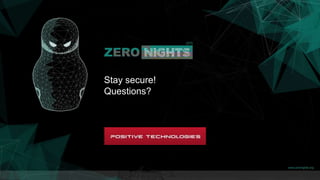 Stay secure!
Questions?
 