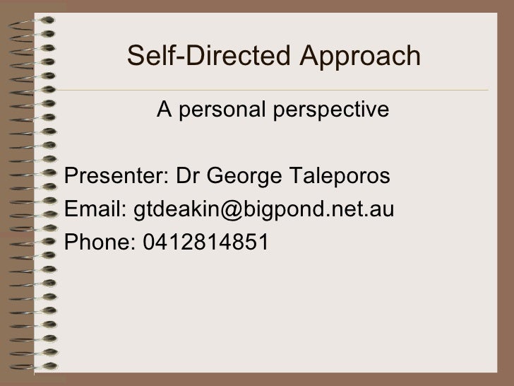 Dr Taleporos SelfDirected Approach A personal perspective