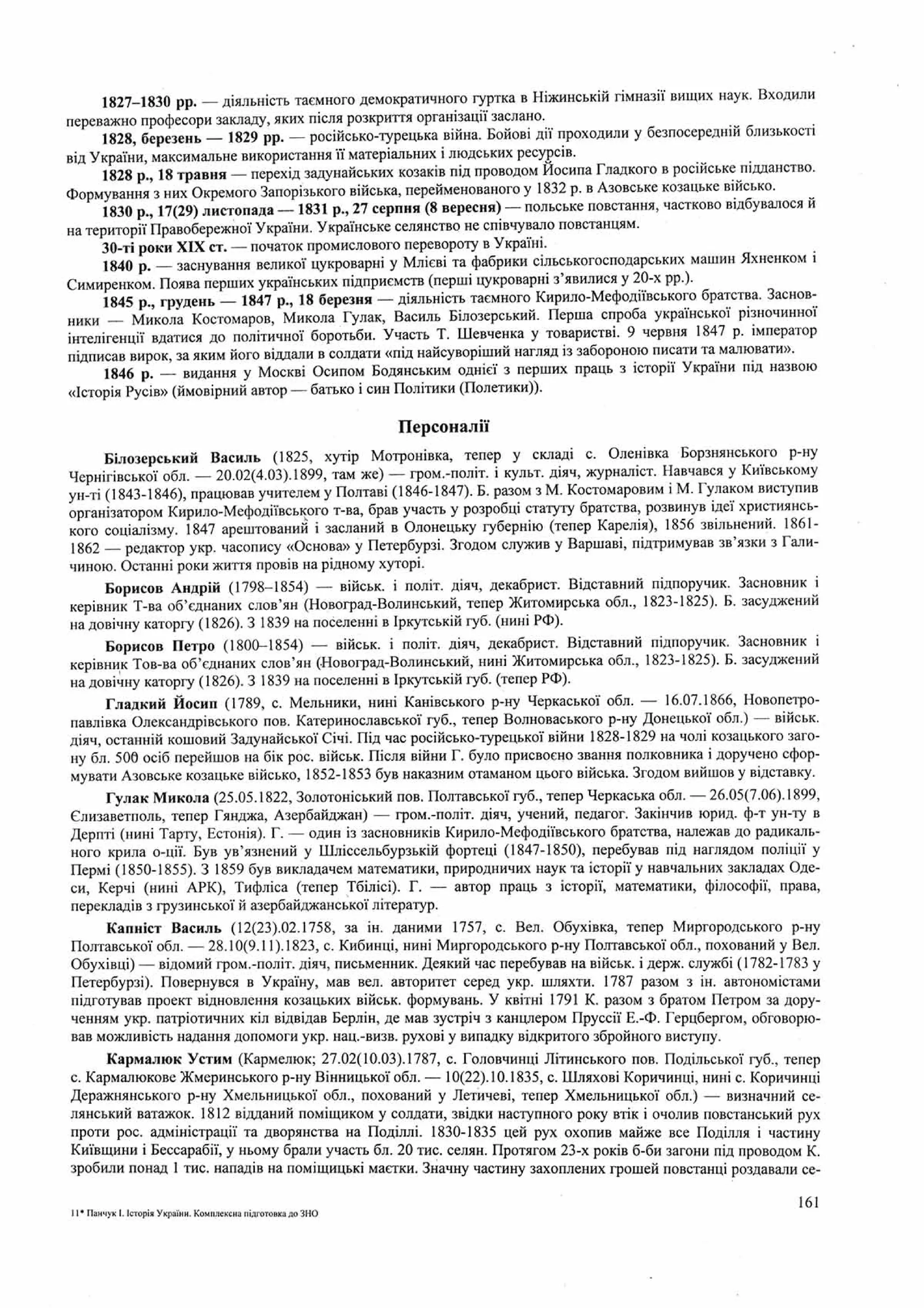 Панчук І. Історія України : комплексна підготовка до зовнішнього незалежного оцінювання / І. Панчук. — Тернопіль : Підручники і посібники, 201