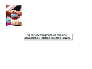 Op samenwerkingsniveau is essentieel  te realiseren dat iedereen het anders kan zien. 