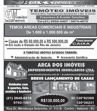 JANEIRO 2012   Email-iluminarte@ig.com.br   (21) 2635-1971 / 8745-6811
 