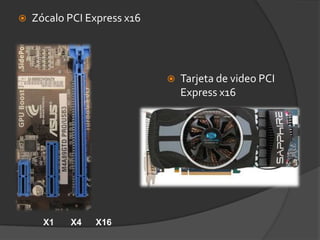 Zócalo PCI Express x16Tarjeta de video PCI Express x16X1X4X16