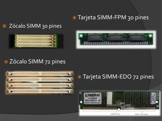 Tarjeta SIMM-FPM 30 pinesZócalo SIMM 30 pinesZócalo SIMM 72 pines
