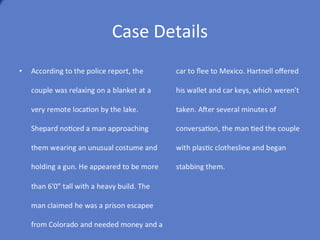 Bibliography 2
• "The Zodiac Killer." About.com Crime /
  Punishment. N.p., n.d. Web. 08 Oct. 2012.
  http://crime.about.com/od/history/a/zodiacki
  ller.htm
• "The Zodiac Killer - Zodiac Killer FACTS -
  Reporting the Facts / Debunking the Myths."
  The Zodiac Killer - Zodiac Killer FACTS -
  Reporting the Facts / Debunking the Myths.
  N.p., n.d. Web. 08 Oct. 2012.
  <http://www.zodiackillerfacts.com/
 