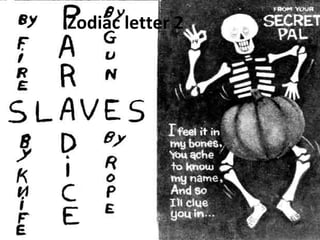 Possible Suspects
• Many different suspects were interviewed about the case and
  if they were involved
• Suspects:
•
• Arthur Leigh Allen
• Bruce Davis
• Lawrence Kane
• Michael O'Hare
• Richard Marshall
• Ted Kaczynski
 