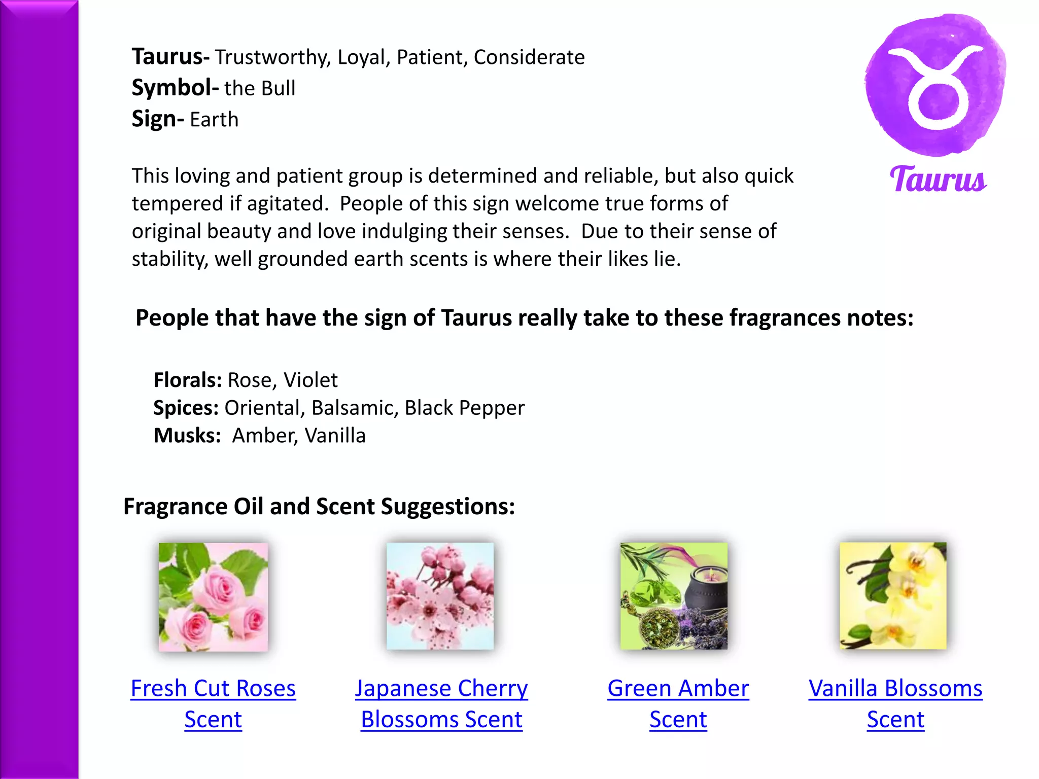 Zodiac sign scents PPT