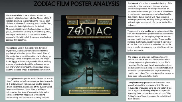 Zodiac Film Poster Analysis